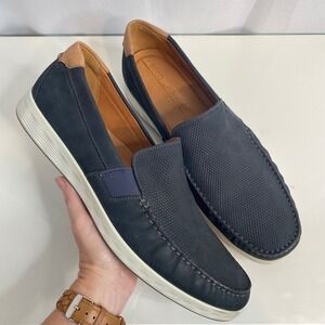 ECCO S-Lite Hybrid Mens Navy Blue Nubuck Leather Slip On Loafers Size 13-13.5